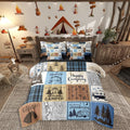 Erosebridal Happy Camping Bedding Set Queen Rv Camper Comforter Set