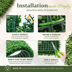 Artificial Grass wall Panel 24P 10x10 Boxwood Greenery Backdrop