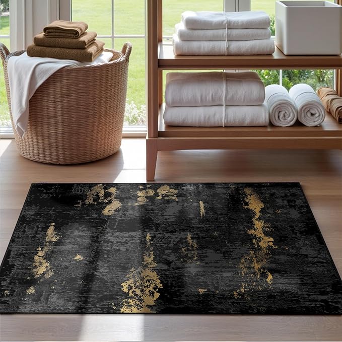 Washable Area Rugs 2'x3' Non-Slip Modern Abstract Soft - Image 3