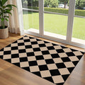 Black Tan Checkered Entry Rug by Othilic