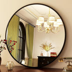 HARRITPURE Round Mirror 30 Black Wall Mounted Circle Mirrors