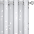 Deconovo Designer Series Silver Cubic Print Room Darkening Curtains by Deconovo