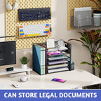 Simple Trending Desk File Organizer, 6-Tier Paper Organizer for Desk, Black