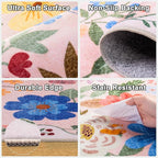 8x10 Area Rugs for Living Room: Floral Washable Rug Vintage Large Soft Boho - Image 6