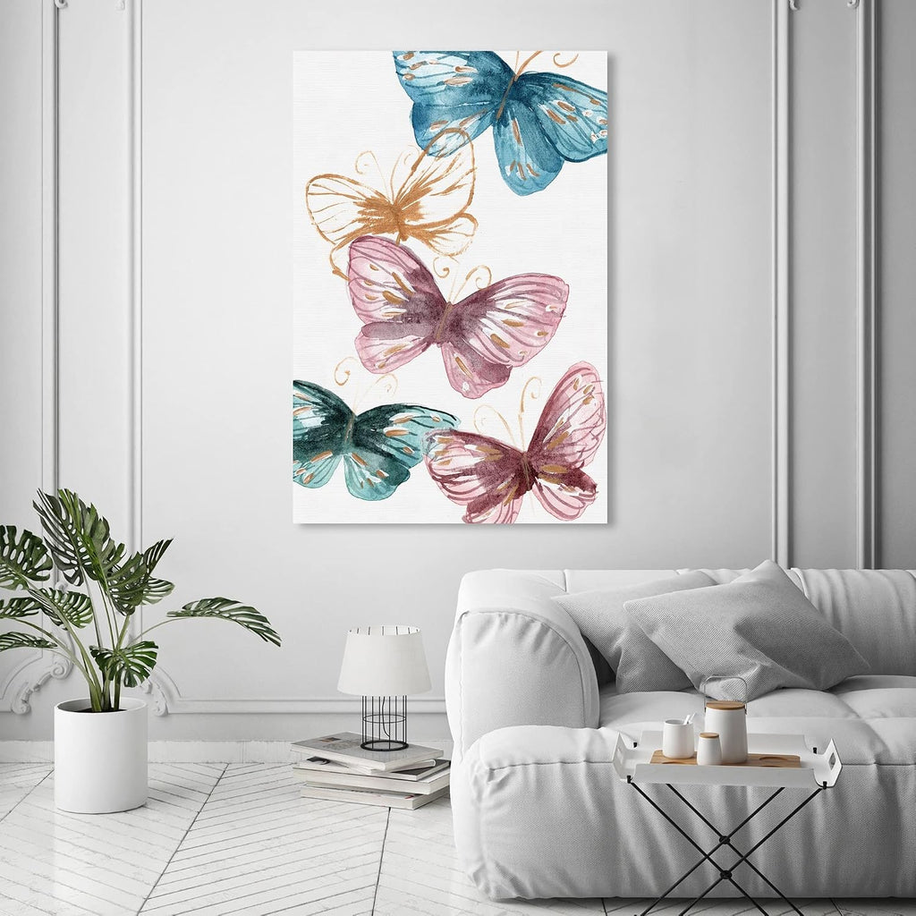 The Oliver Gal Artist Co. Animals Wall Art Canvas Prints 'Blooming Butterflies' Insects