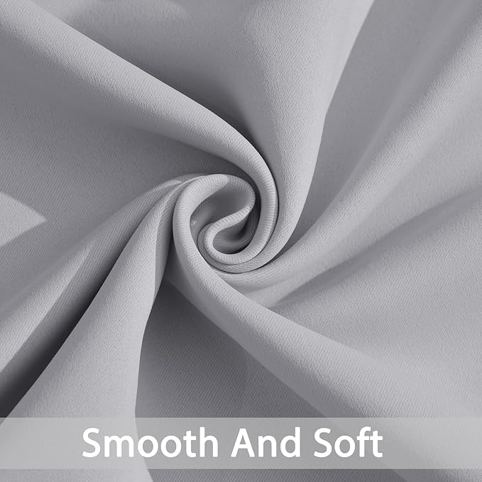 Yakamok Light Gray Blackout Curtain Panels 96 inches - Image 4