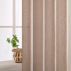 MIULEE Natural Beige Linen Curtains 108 Inches Long 2 Panels - Image 5