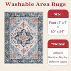 SERISSA 5x7 Boho Area Rug, Washable Large Rugs - Image 2