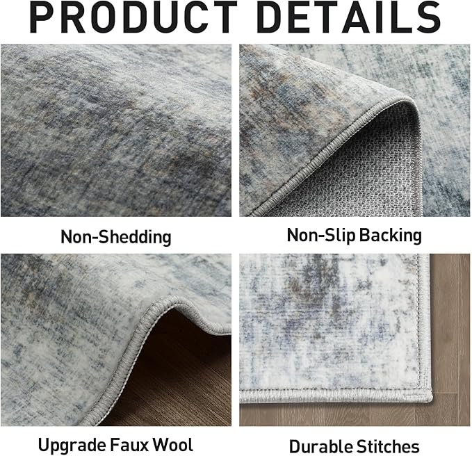 5x7 Area Rugs Washable Rug: Modern Abstract Living Room Rug Soft Anti-Skid Thin - Image 5