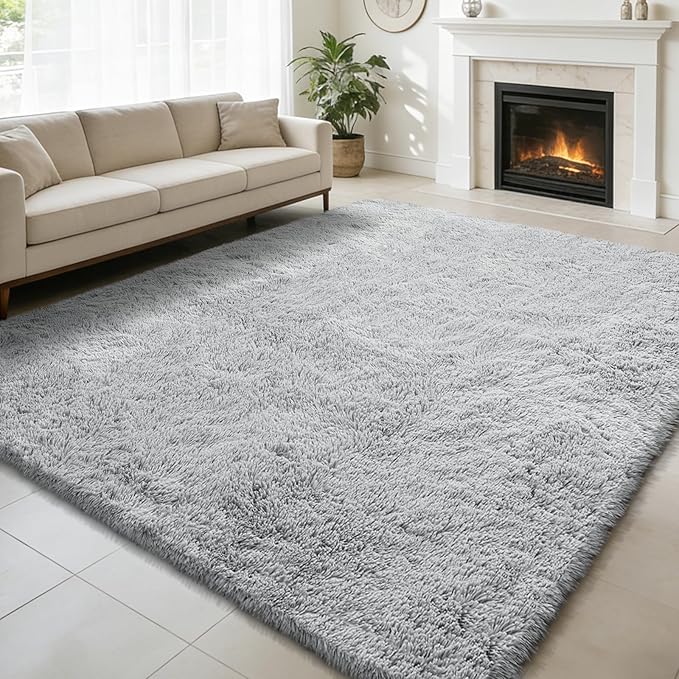 9x12 Fluffy Area Rugs for Living Room, Large Fuzzy Shag Area Rug for Bedroom by yulidayang