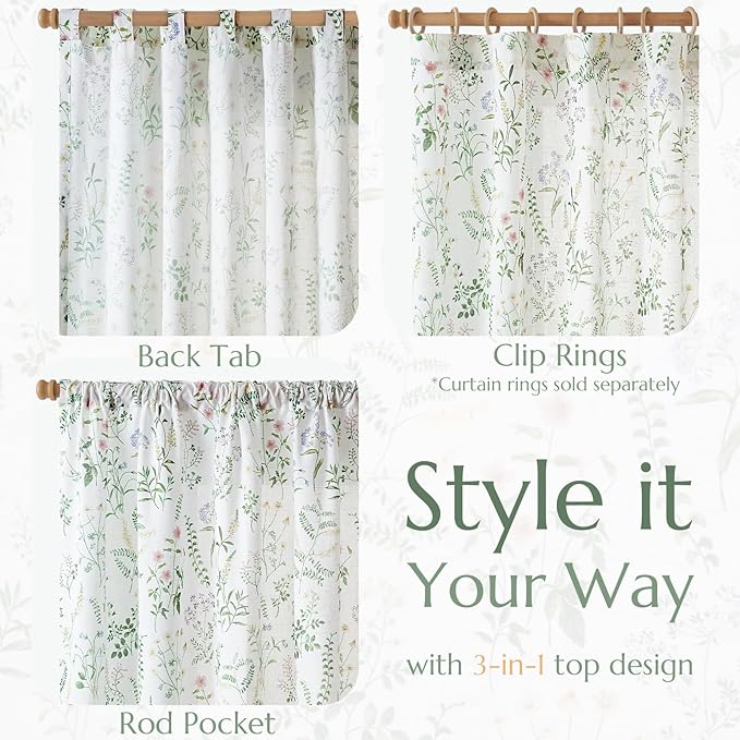 jinchan Floral Linen Blend Curtains - Image 5
