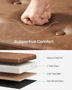 SONGMICS Storage Ottoman Bench, 43.3 Inches Folding Foot Rest Stool