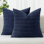MIULEE Pack of 2 Corduroy Decorative Euro Sham Throw Pillow Covers 24x24 Inch by MIULEE