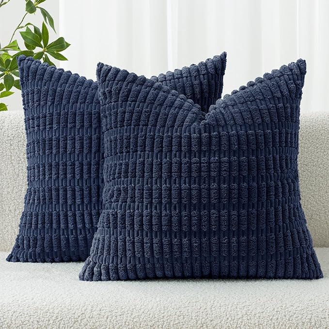 MIULEE Pack of 2 Corduroy Decorative Throw Pillow Covers 20x20 Inch Soft Boho by MIULEE