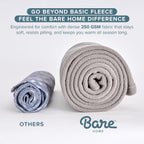 Bare Home Polar Fleece Blanket (Full/Queen, Light Grey)