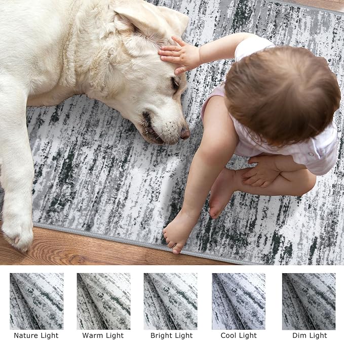Lansny Modern Abstract Runner Rug 2.6x8 - Image 3