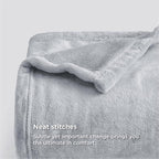 Bedsure GentleSoft Fleece Blankets Queen Size Light Grey - Image 4
