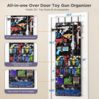 Mefirt Over the Door Storage for Nerf Guns, Hanging Toy Blasters Organizer