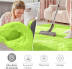 OLANLY Lime Green Round Rugs for Bedroom - Image 3