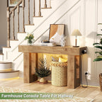 Unikito 47" Entryway Table with Sensor Light & AC Outlets with USB-C Ports