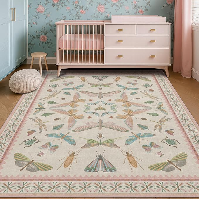 Hazo Haus Floral Pink Rugs for Bedroom Girls 6x9 - Image 8