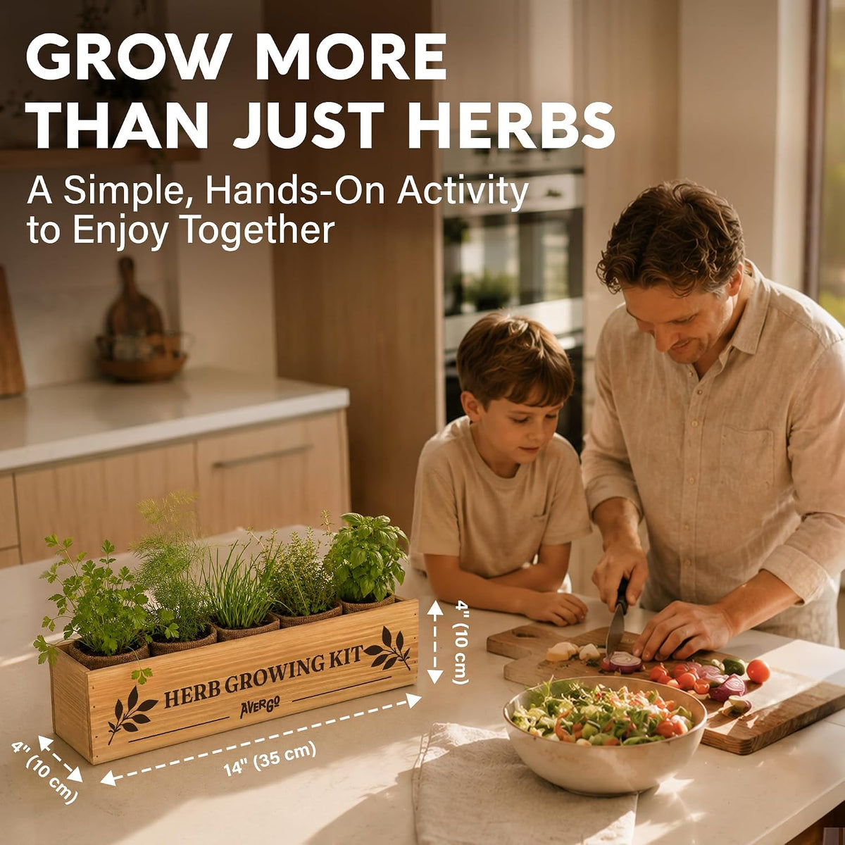 Indoor Herb Garden Kit, Herb Growing Kit for Kitchen and Windowsill