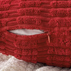 MIULEE Pack of 2 Red Corduroy Decorative Pillow Covers 12x12 Inch Soft Boho - Image 3