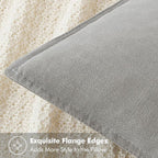 MIULEE Decorative Linen Euro Sham Pillow Covers 24x24 Light Gray ​Boho - Image 2