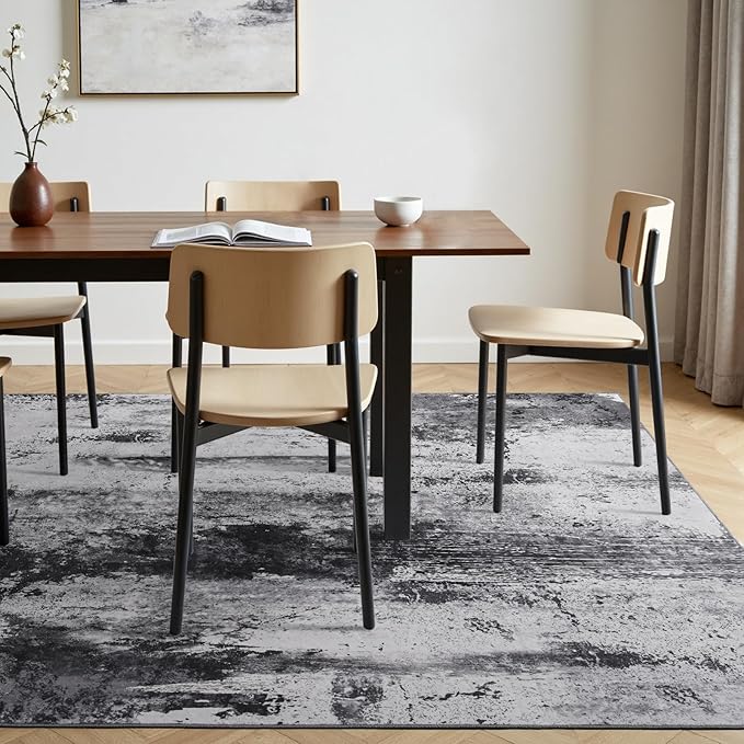 Toneed Abstract Area Rug 6x9 Modern Washable Rug Soft Non Slip Rug Low Pile - Image 5