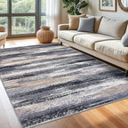 Lansny Modern Abstract 6x9 Machine Washable Living Room Rug Non-Slip Soft by lansny