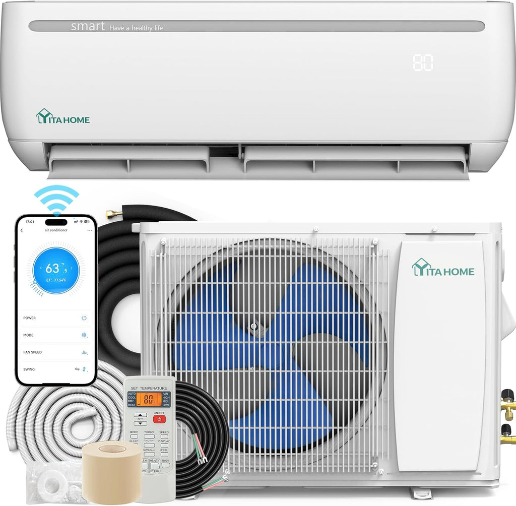 YITAHOME 12000 BTU Mini Split AC Heating System, 20 SEER2 115V