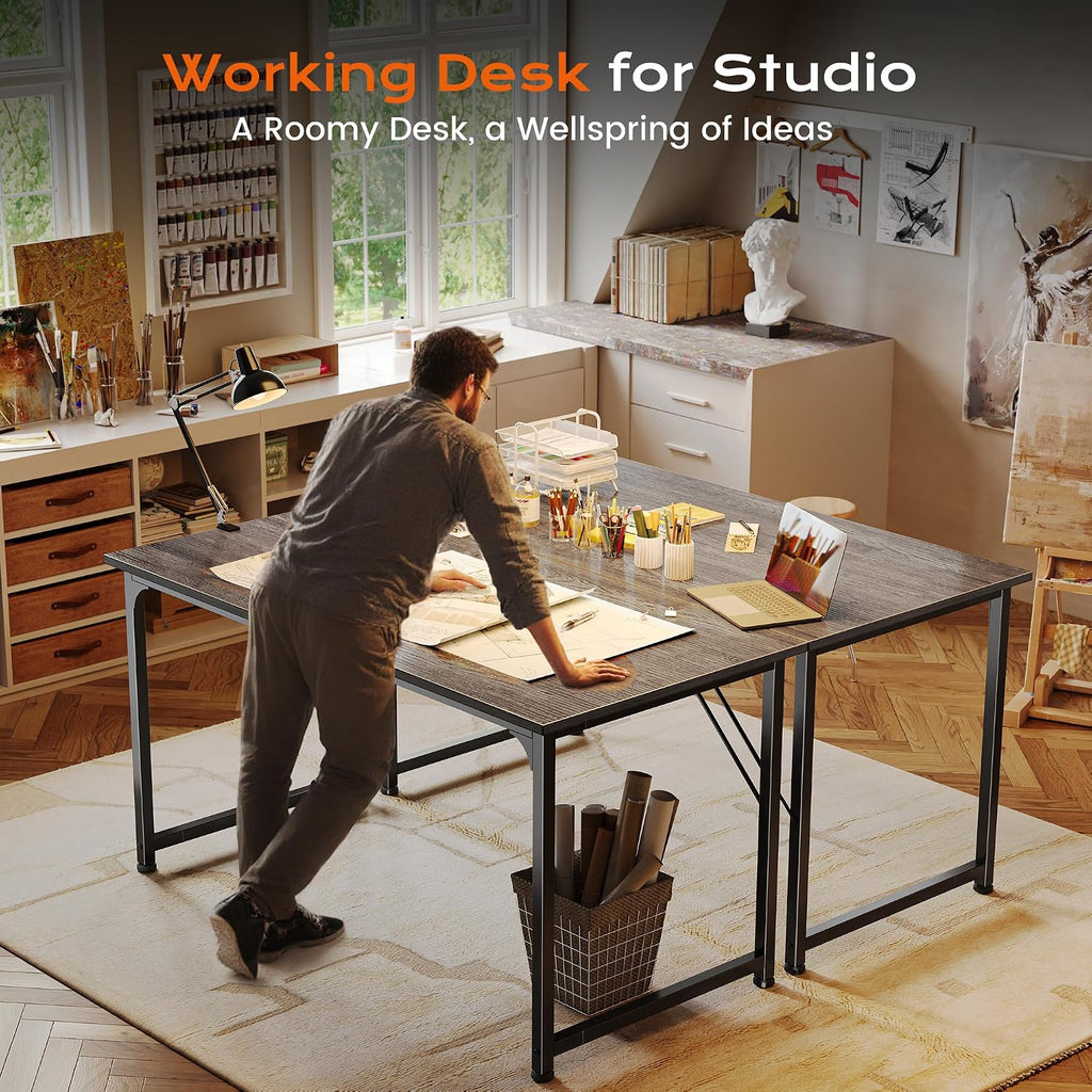PRAISUN 47 X 24 Inch Computer Desk with Deeper Desktop