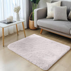 OLANLY 3x3 Machine Washable Small Bedside Rug, Soft Fluffy Shaggy Entryway - Image 3