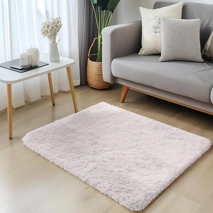 OLANLY 2x2 Machine Washable Small Rug, Soft Fluffy Shaggy Throw Rug - Image 3