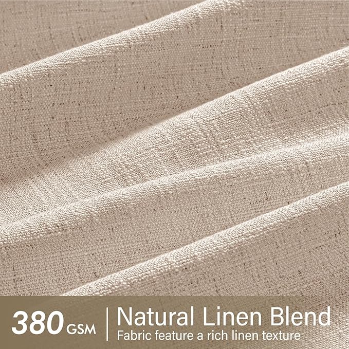 MIULEE Pinch Pleated Thick Linen Curtains 102 Inches Long 2 Panels - Image 4