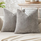 MIULEE Pack of 2 Couch Throw Pillow Covers 20x20 Inch Light Gray Modern Boho by MIULEE