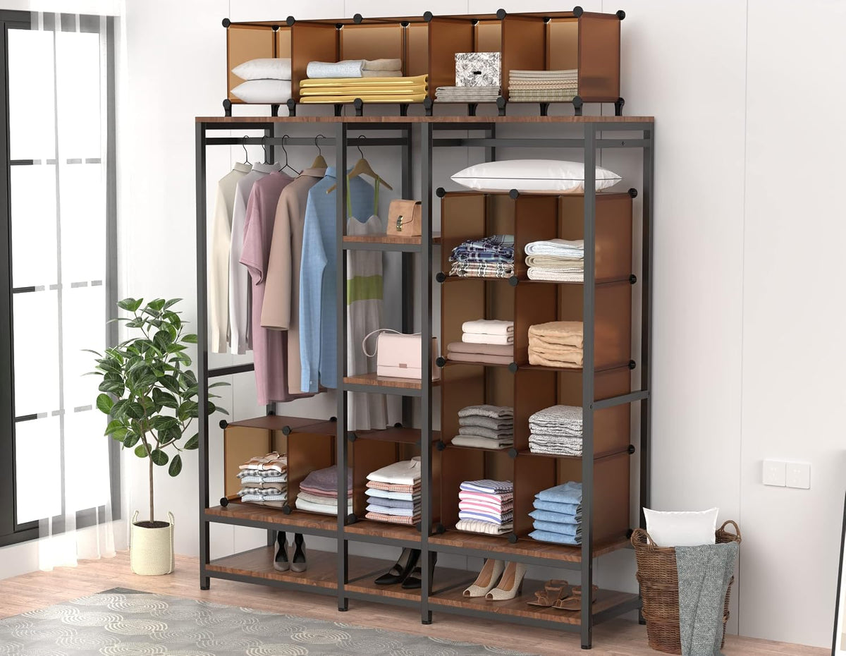HOMIDEC Closet Organizers and Storage, 9 Cube Storage Organizer, Brown