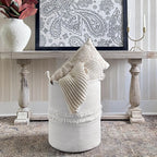 CherryNow 70L Woven Rope Laundry Basket with Tassel, 16" x 22", White