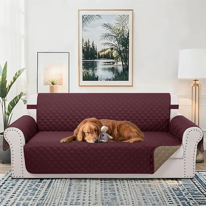 Reversible 4 Seater Sofa Cover 91 Inch Large Couch Cover Furniture Protector - Image 2