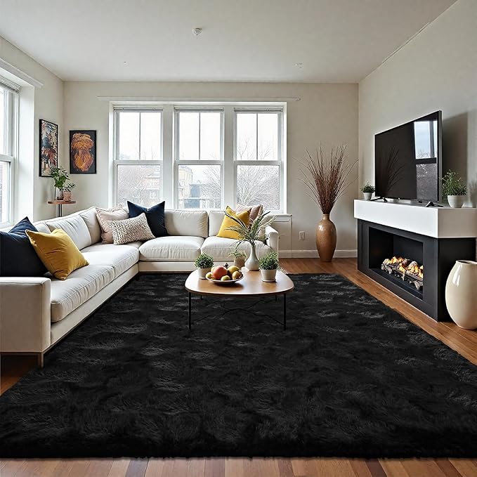 LOCHAS Ultra Soft Indoor Modern Area Rugs Fluffy Living Room Carpets by LOCHAS