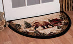 GAD Hearth Slice Fireplace Rug, Classic, Traditional, Log Cabin Decor, Accent Rug, Fire Resistant Mat, Stain Resistant, Area Rug for Bedroom, Living Room, Entryway, 2'2"x3'3"(Red/Black/Red)