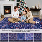 10x12 Area Rugs for Living Room: Floral Washable Rug Vintage Large Soft Boho - Image 9