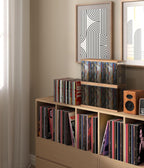 Modular Stackable DVD Storage, DVD Holder, Retro Walnut-colored MDF Video Game Rack, Blu Ray Disc Tower, Organizer for Video Game Media/Movie Cases/VHS Box