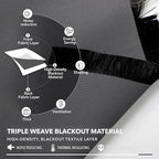 Deconovo Blackout Curtains, Thermal Insulated, W52 x L45 2 Panels, Back Tab - Image 3