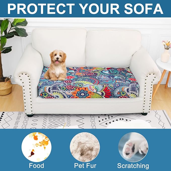 Smiry Printed Couch Cushion Covers, Stretch Soft Couch Covers - Image 7