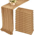 35x120 Inch Nude Cheesecloth Table Runner Neutral Boho Wedding Party Decor