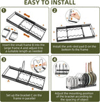 ROOHUA Pot and Pan Lid Organizer Rack for Under Cabinet, 12"-23" Expandable