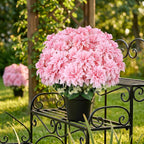 2 Pack 18'' Pink Dahlia Artificial Flowers Potted