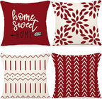 YCOLL Christmas Pillow Covers 16x16 Set of 4, Modern Sofa Throw Pillow Cover by PillowCoversExpert