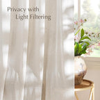 NICETOWN Linen Curtains 84 inches Long, Grommet Thick Flax Linen Privacy Assured - Image 4